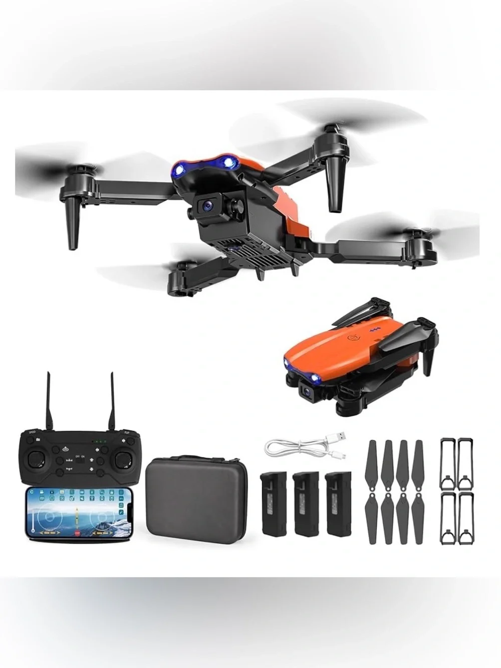 HD Camera UAV E99 Drone - Orange NWT